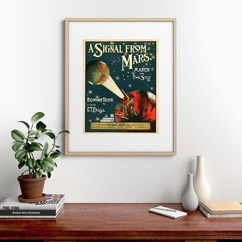 "A Signal from Mars": sheet music cover, 1901 Framed Art Print