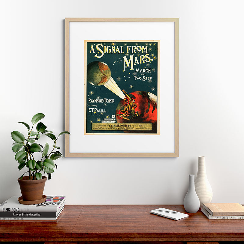 "A Signal from Mars": sheet music cover, 1901 Framed Art Print