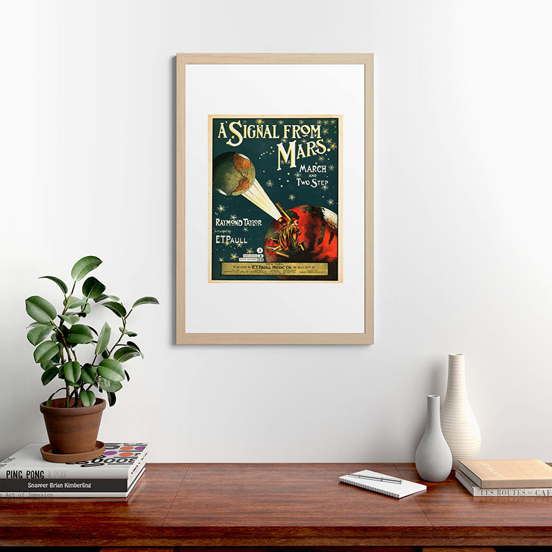"A Signal from Mars": sheet music cover, 1901 Framed Art Print