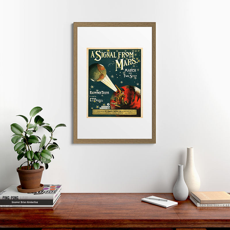 "A Signal from Mars": sheet music cover, 1901 Framed Art Print