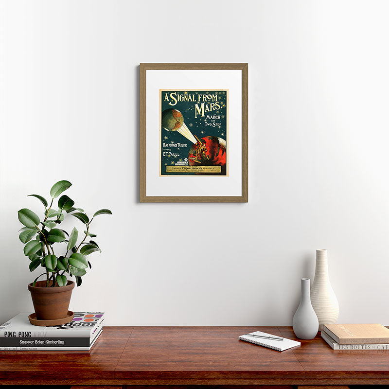 "A Signal from Mars": sheet music cover, 1901 Framed Art Print