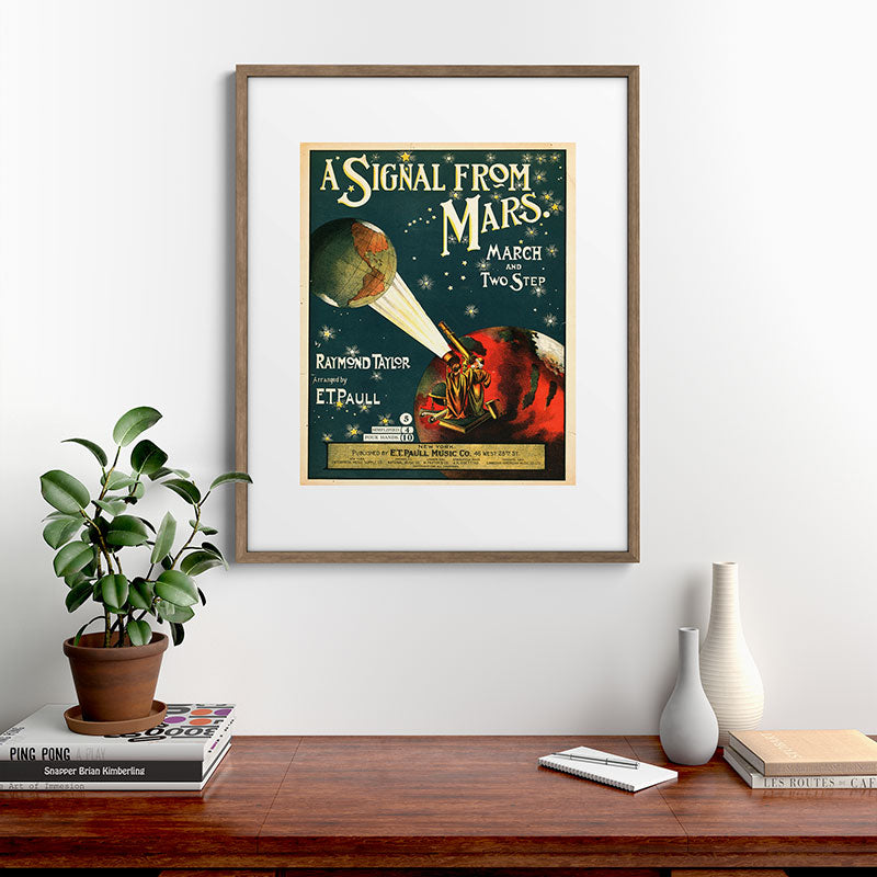 "A Signal from Mars": sheet music cover, 1901 Framed Art Print