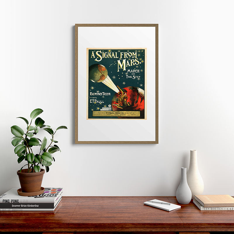 "A Signal from Mars": sheet music cover, 1901 Framed Art Print