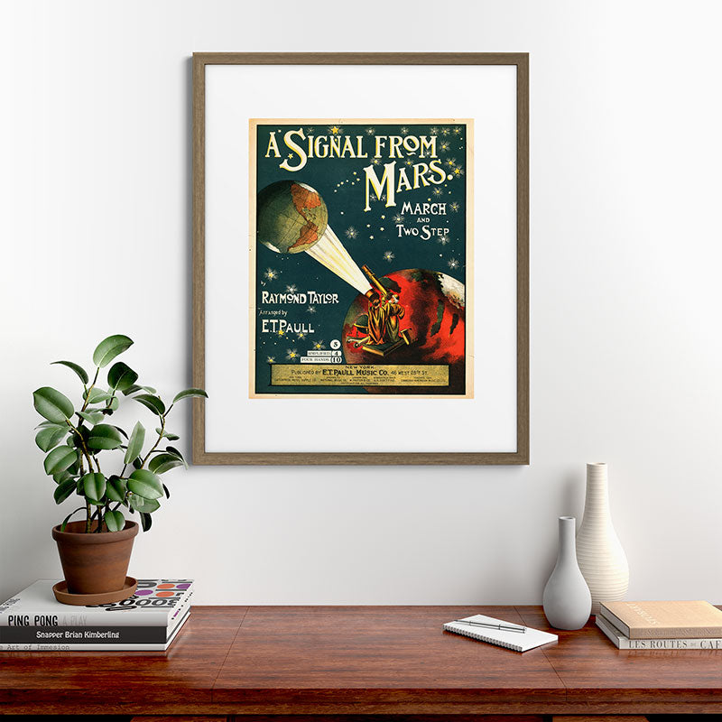 "A Signal from Mars": sheet music cover, 1901 Framed Art Print