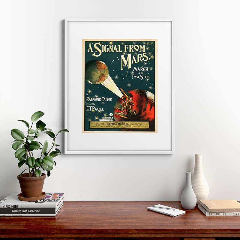 "A Signal from Mars": sheet music cover, 1901 Framed Art Print