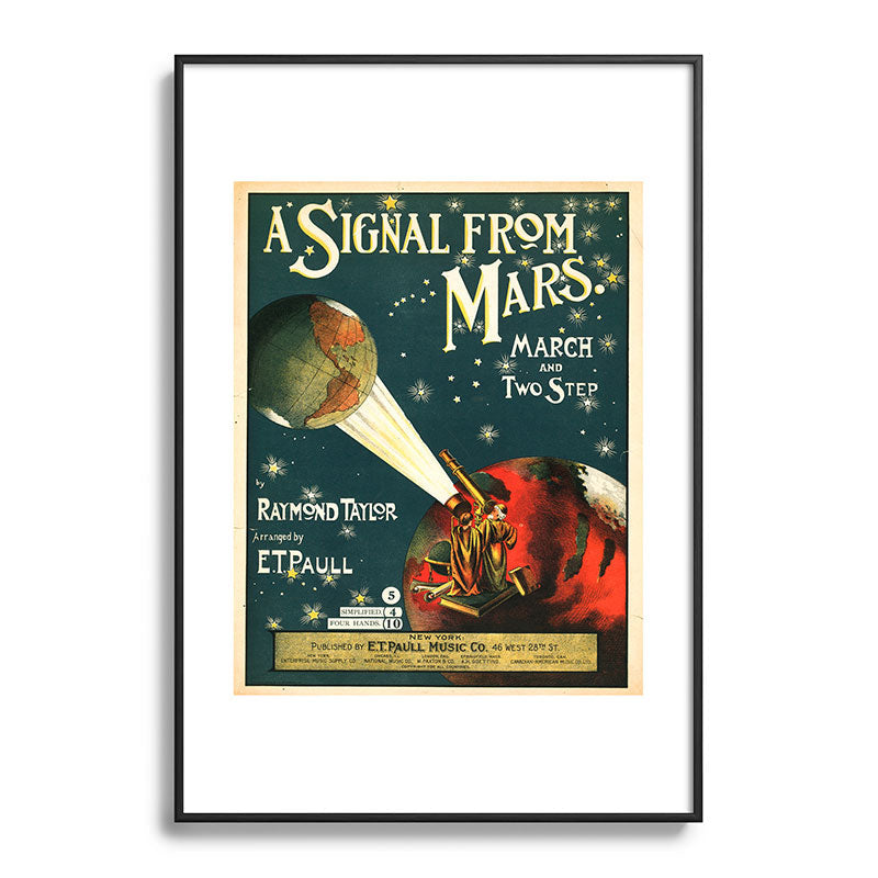 "A Signal from Mars": sheet music cover, 1901 Framed Art Print