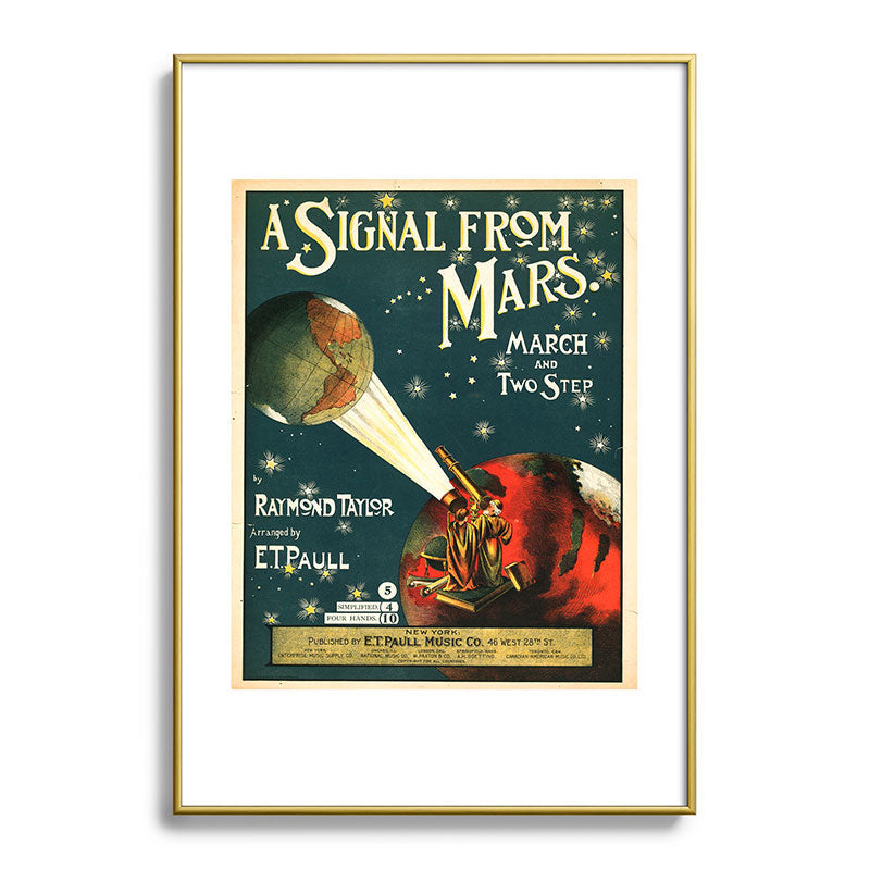 "A Signal from Mars": sheet music cover, 1901 Framed Art Print