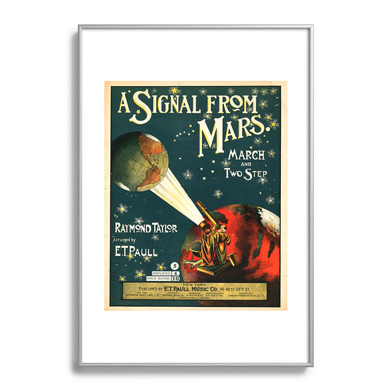 "A Signal from Mars": sheet music cover, 1901 Framed Art Print