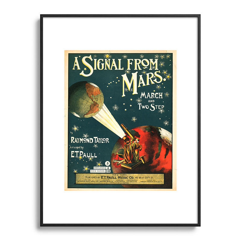 "A Signal from Mars": sheet music cover, 1901 Framed Art Print