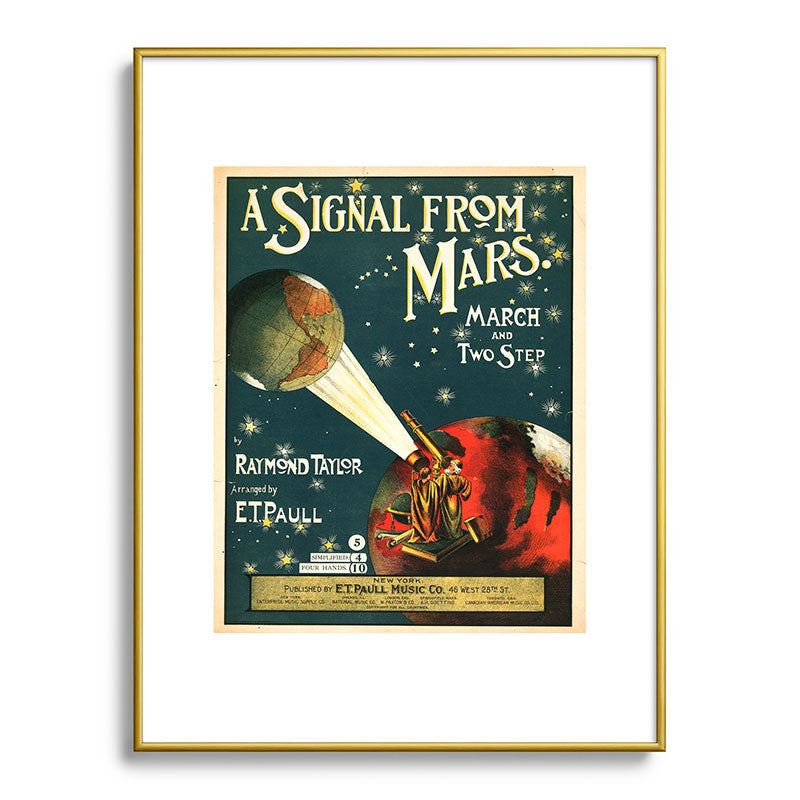 "A Signal from Mars": sheet music cover, 1901 Framed Art Print