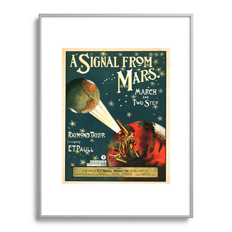 "A Signal from Mars": sheet music cover, 1901 Framed Art Print