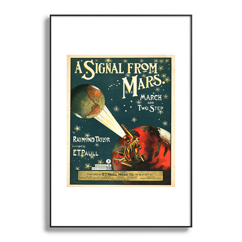"A Signal from Mars": sheet music cover, 1901 Framed Art Print