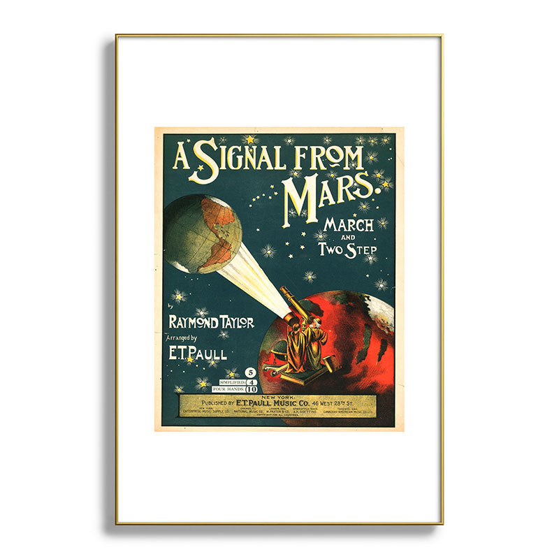"A Signal from Mars": sheet music cover, 1901 Framed Art Print