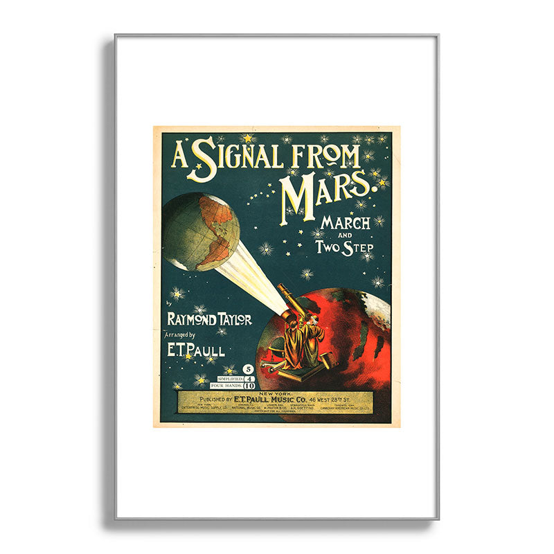 "A Signal from Mars": sheet music cover, 1901 Framed Art Print