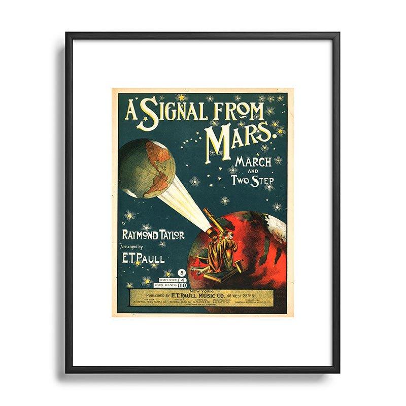 "A Signal from Mars": sheet music cover, 1901 Framed Art Print