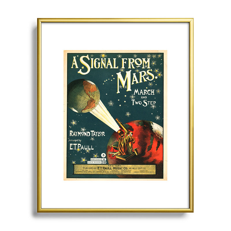 "A Signal from Mars": sheet music cover, 1901 Framed Art Print