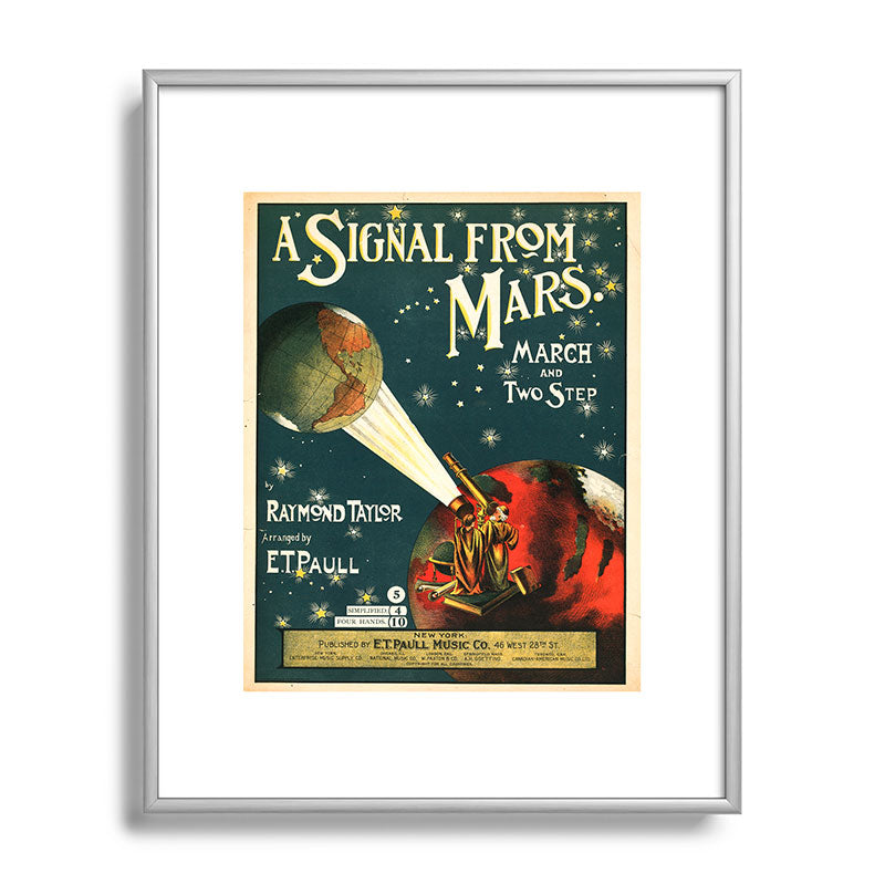 "A Signal from Mars": sheet music cover, 1901 Framed Art Print