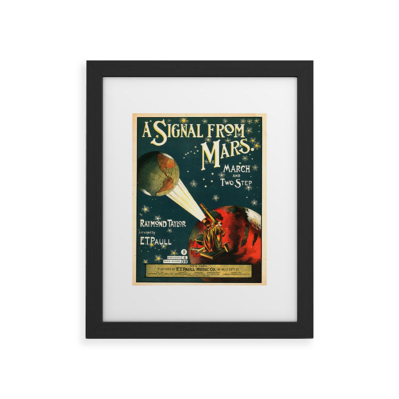 "A Signal from Mars": sheet music cover, 1901 Framed Art Print