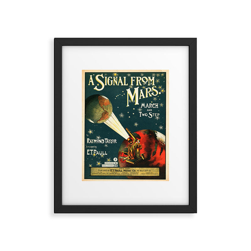 "A Signal from Mars": sheet music cover, 1901 Framed Art Print