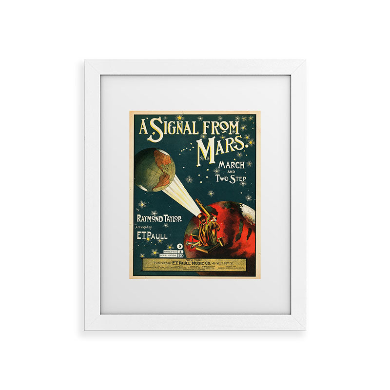 "A Signal from Mars": sheet music cover, 1901 Framed Art Print