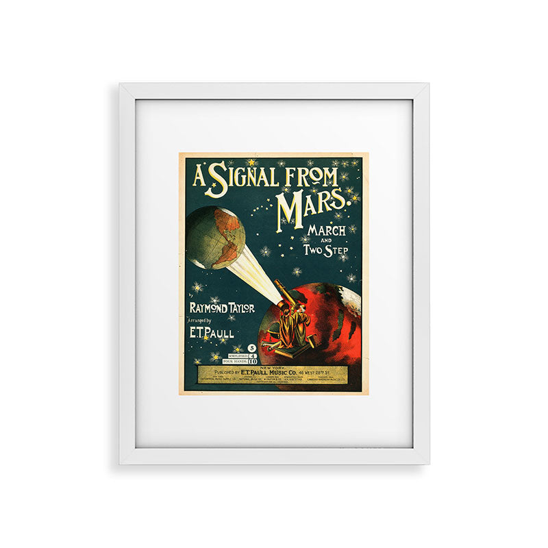"A Signal from Mars": sheet music cover, 1901 Framed Art Print