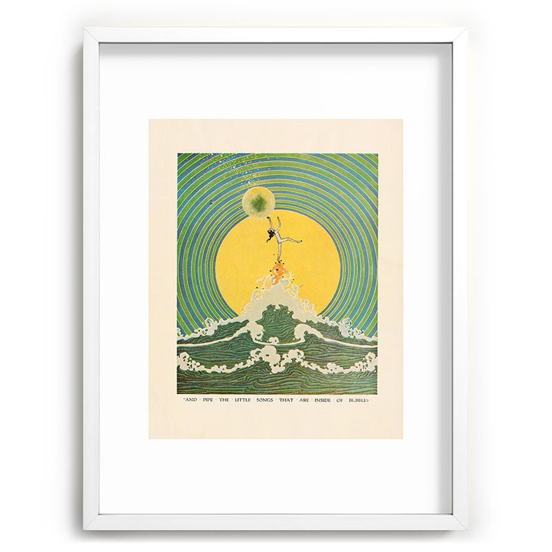 "And Pipe the Little Songs that Are Inside of Bubbles " by Dugald Stewart Walker, 1920 Framed Art Print