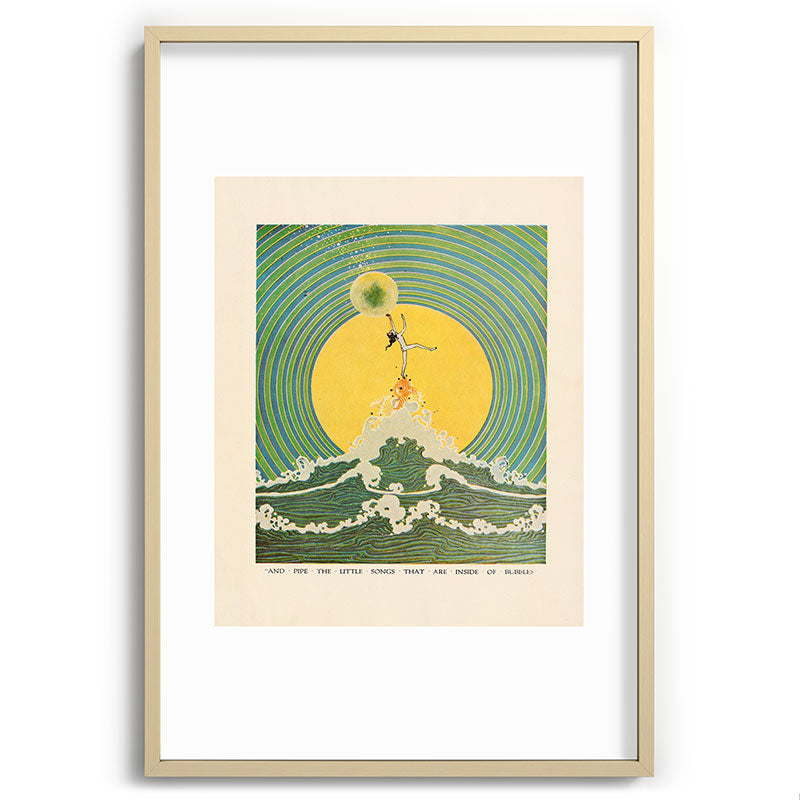 "And Pipe the Little Songs that Are Inside of Bubbles " by Dugald Stewart Walker, 1920 Framed Art Print