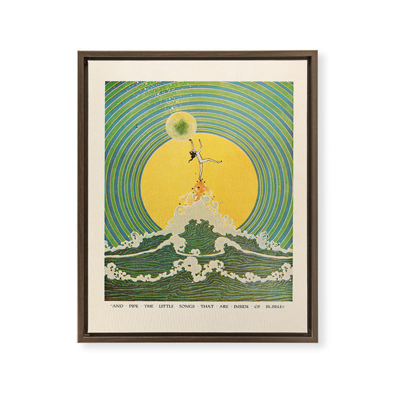 "And Pipe the Little Songs that Are Inside of Bubbles " by Dugald Stewart Walker, 1920 Framed Canvas Print