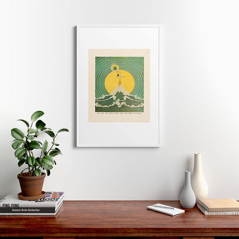 "And Pipe the Little Songs that Are Inside of Bubbles " by Dugald Stewart Walker, 1920 Framed Art Print