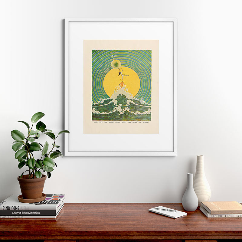 "And Pipe the Little Songs that Are Inside of Bubbles " by Dugald Stewart Walker, 1920 Framed Art Print