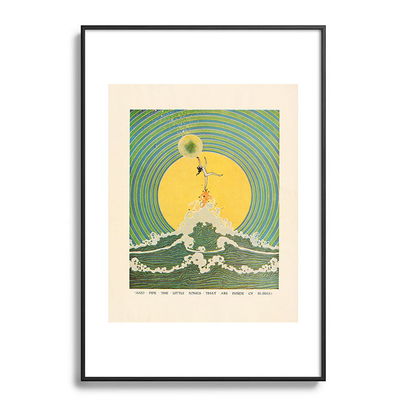 "And Pipe the Little Songs that Are Inside of Bubbles " by Dugald Stewart Walker, 1920 Framed Art Print