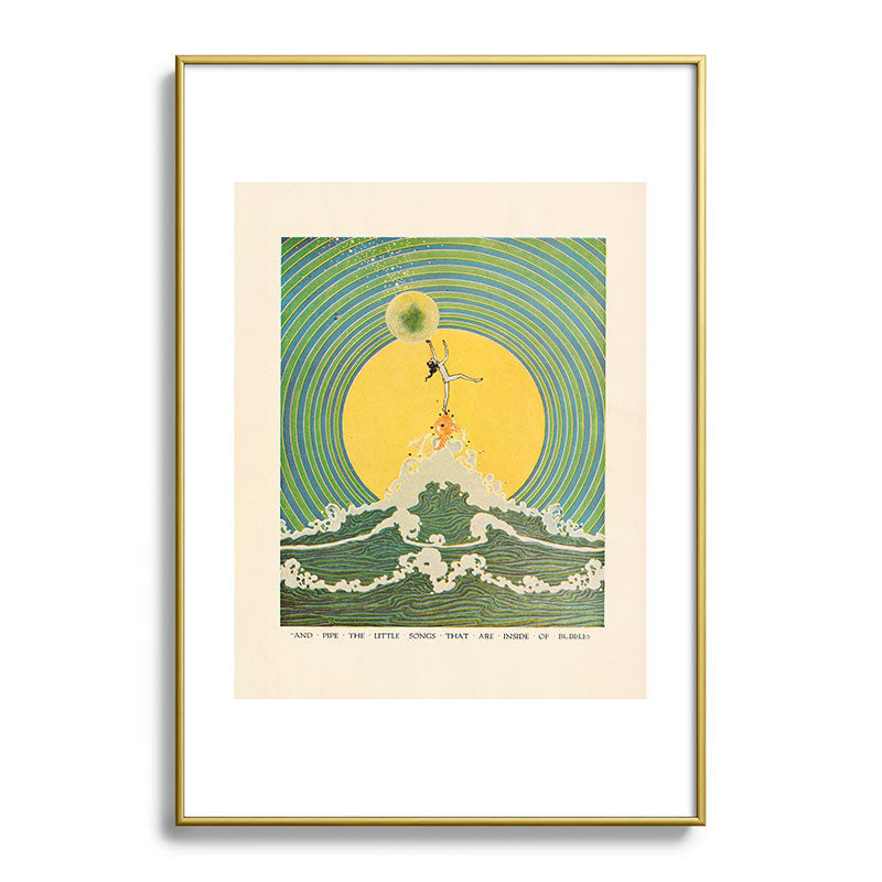 "And Pipe the Little Songs that Are Inside of Bubbles " by Dugald Stewart Walker, 1920 Framed Art Print