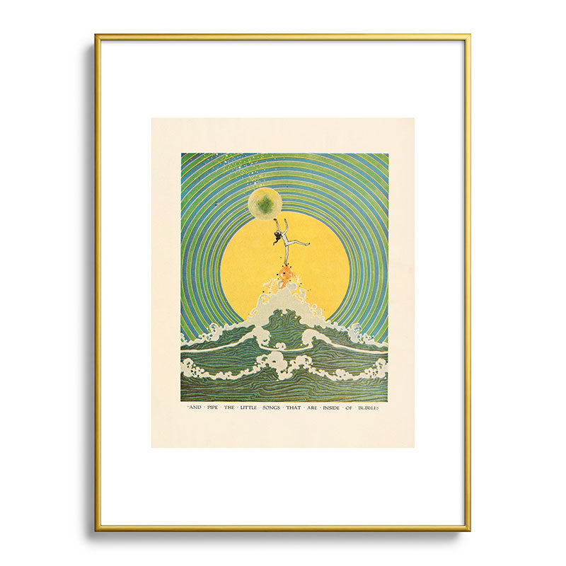 "And Pipe the Little Songs that Are Inside of Bubbles " by Dugald Stewart Walker, 1920 Framed Art Print