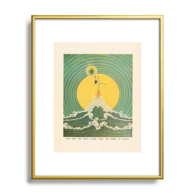 "And Pipe the Little Songs that Are Inside of Bubbles " by Dugald Stewart Walker, 1920 Framed Art Print
