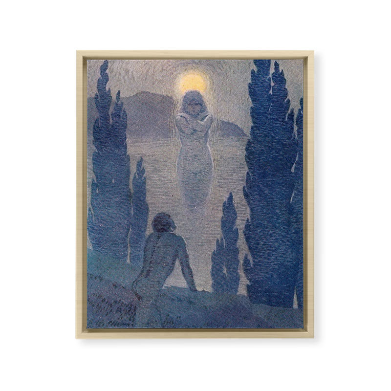 "As I see my soul reflected in Nature" (Margaret C. Cook, Leaves of Grass, 1913) Framed Canvas Print
