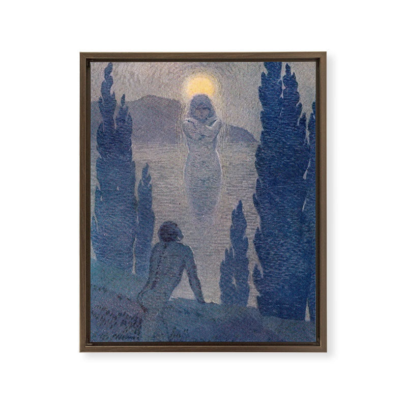 "As I see my soul reflected in Nature" (Margaret C. Cook, Leaves of Grass, 1913) Framed Canvas Print