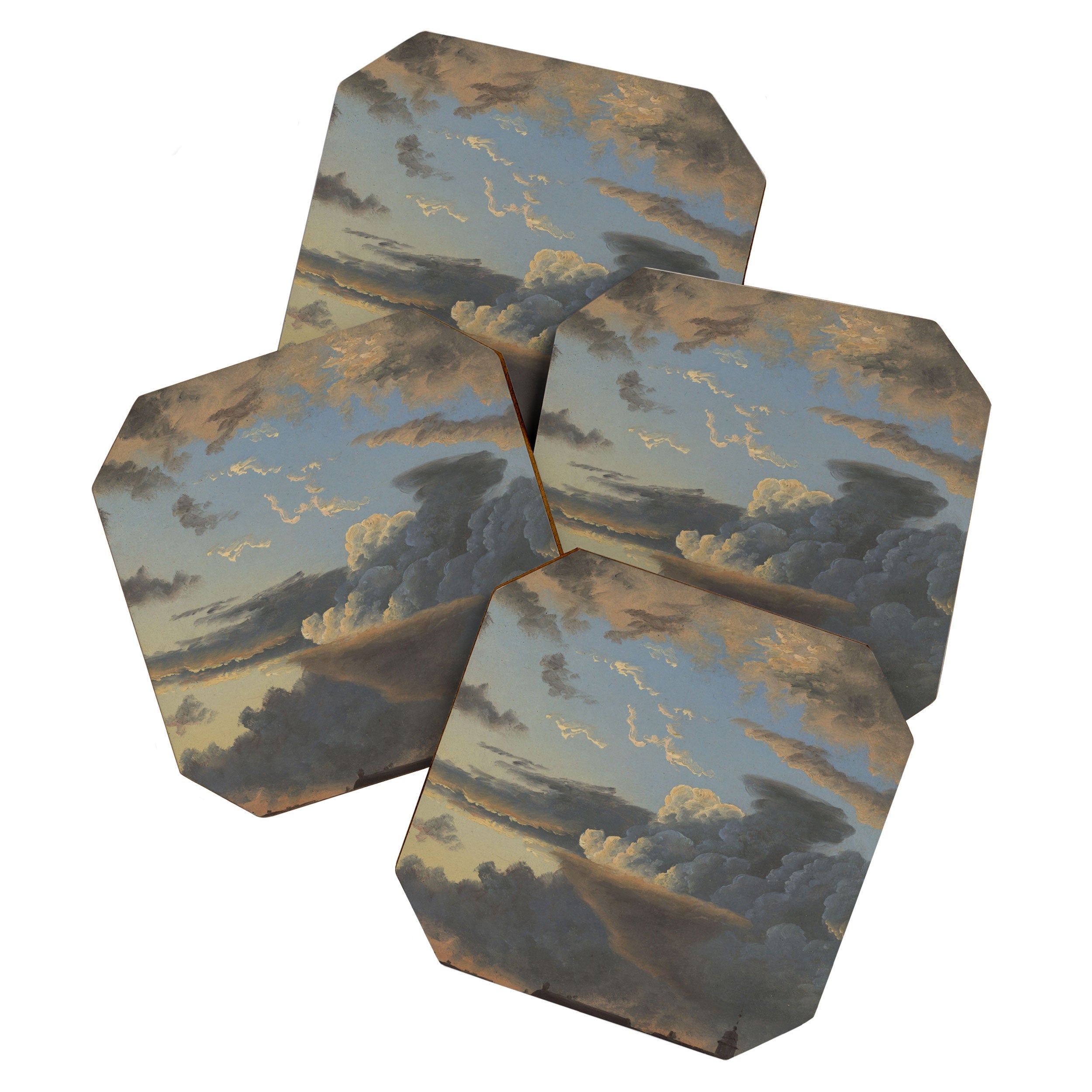 "Cloud Study" by Knud Baade, 1838 Coaster