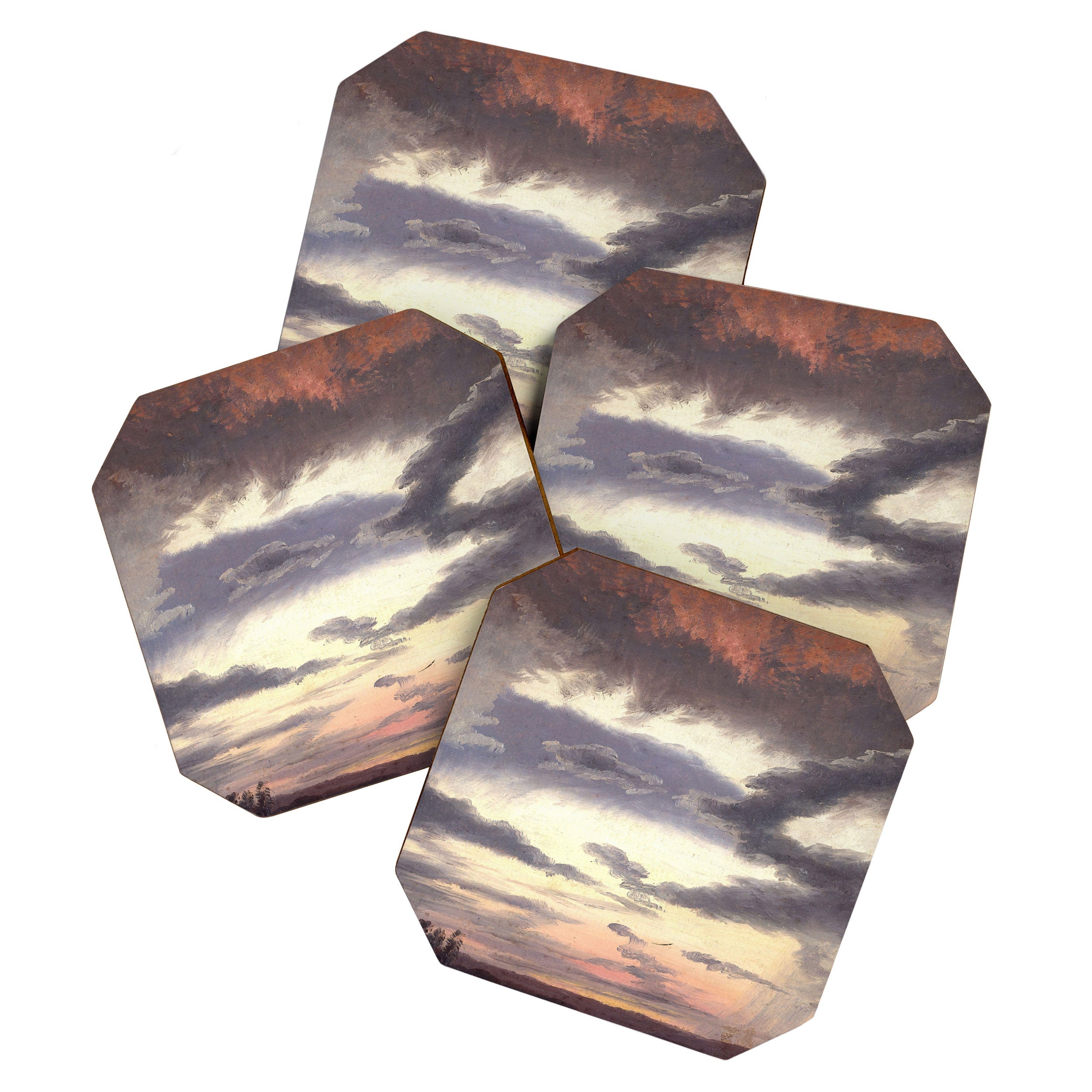 "Cloud Study" by Knud Baade, 1838 Coaster