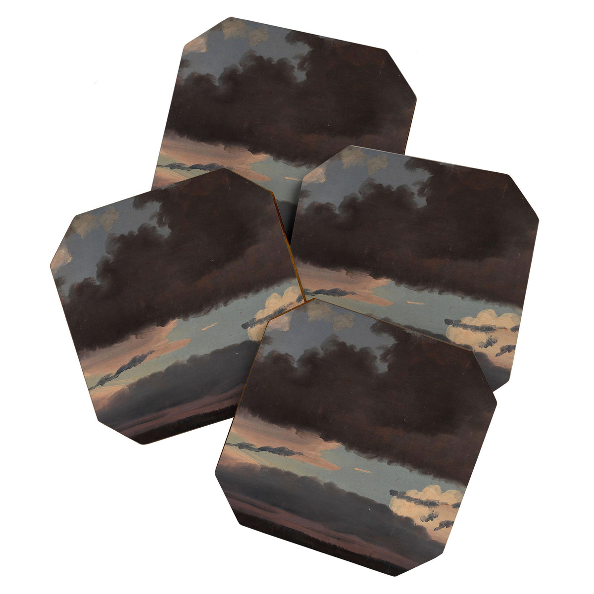 "Cloud Study" by Knud Baade, 1839 Coaster
