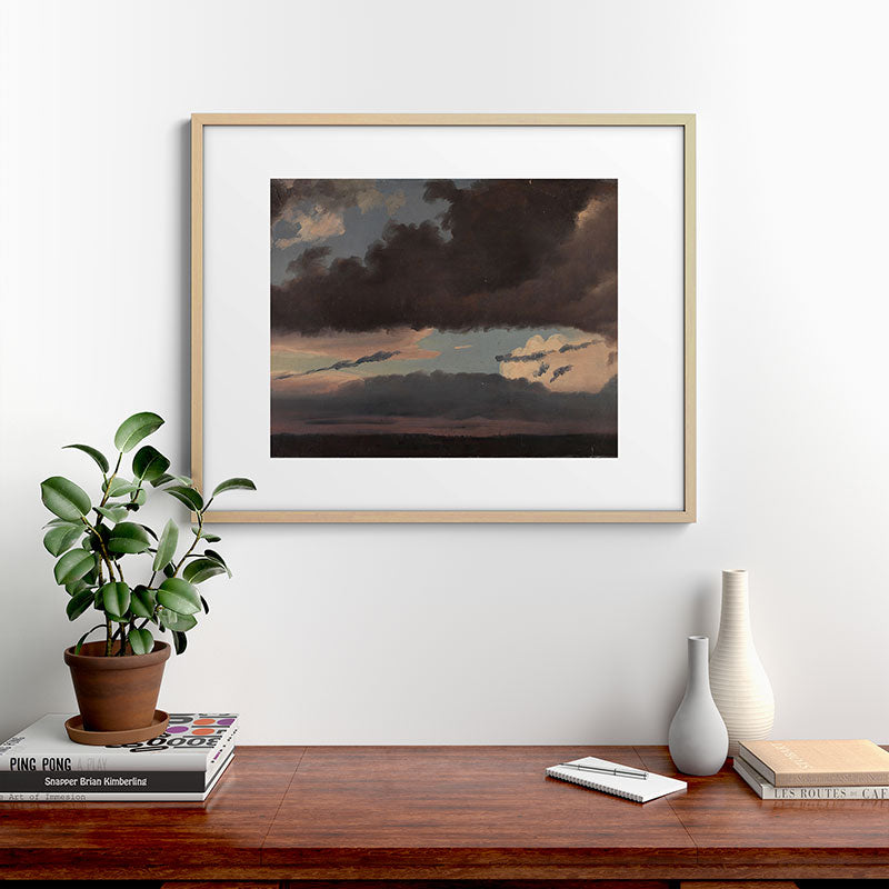 "Cloud Study" by Knud Baade, 1839 Framed Art Print