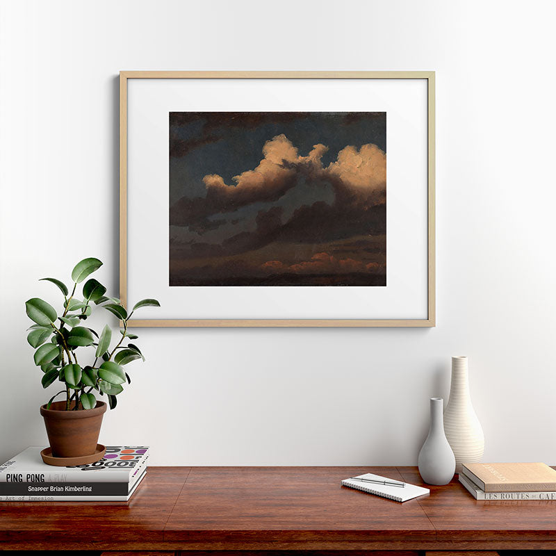 "Cloud Study" by Knud Baade, 1843 Framed Art Print