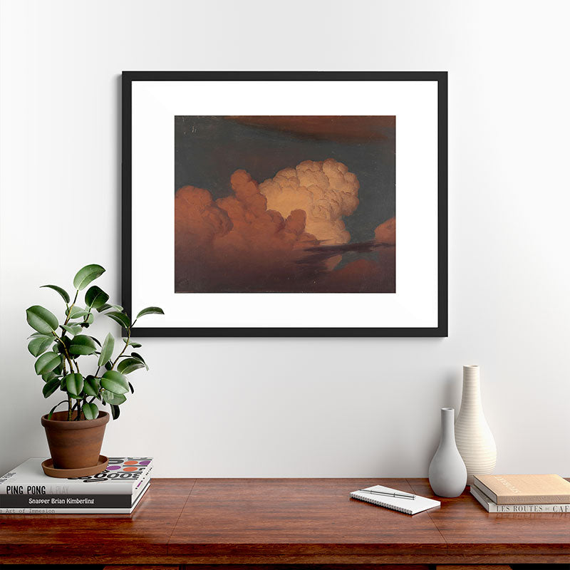 "Cloud Study" by Knud Baade, 1850 Framed Art Print