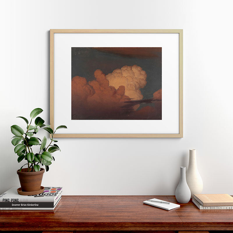 "Cloud Study" by Knud Baade, 1850 Framed Art Print