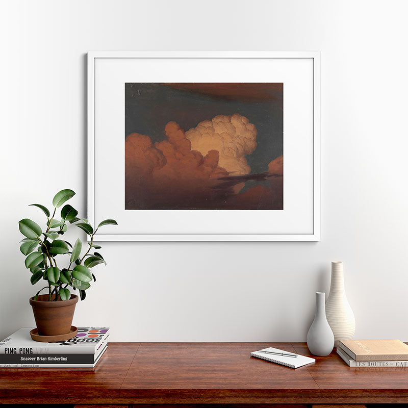 "Cloud Study" by Knud Baade, 1850 Framed Art Print