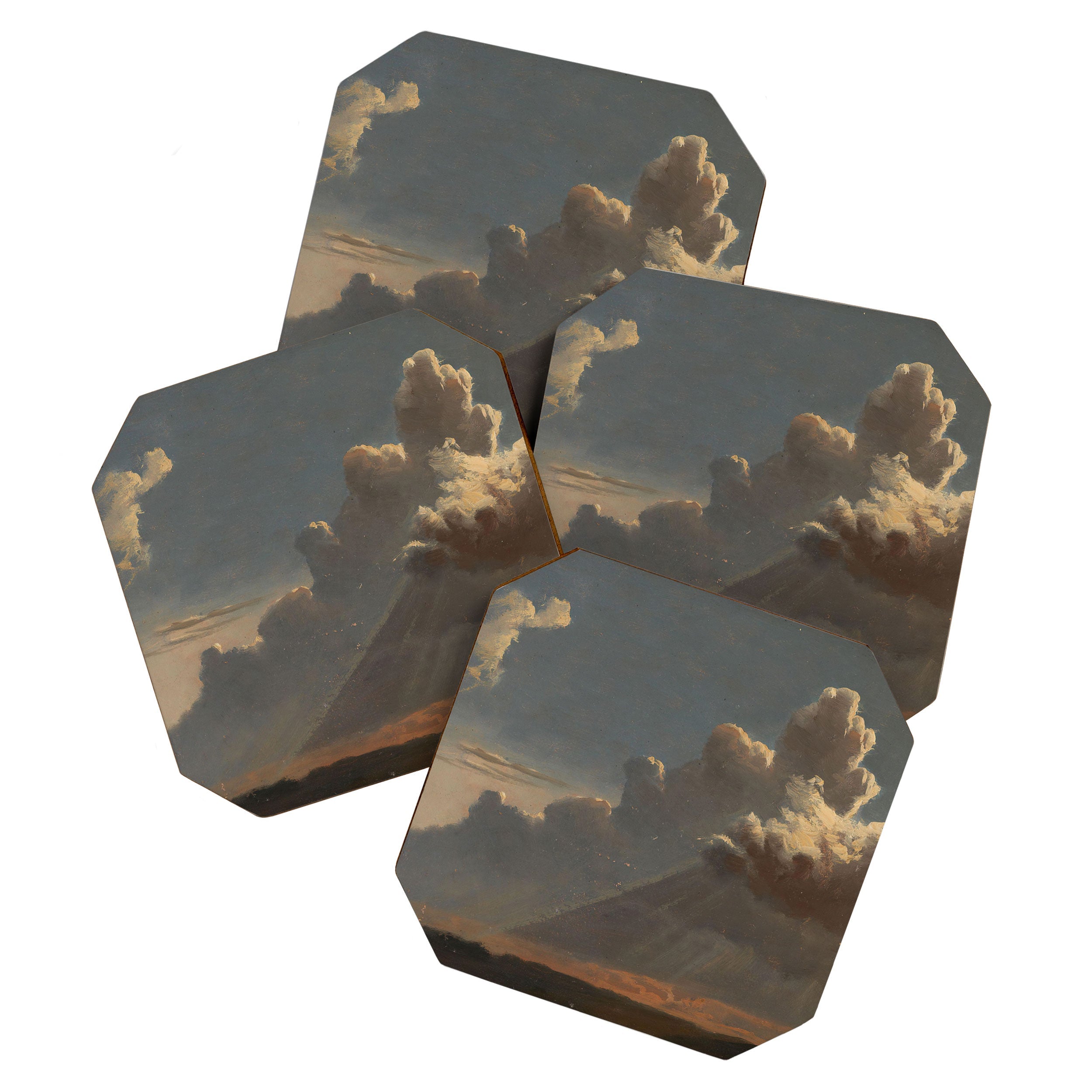 "Cloud Study" by Knud Baade, circa 1830s Coaster