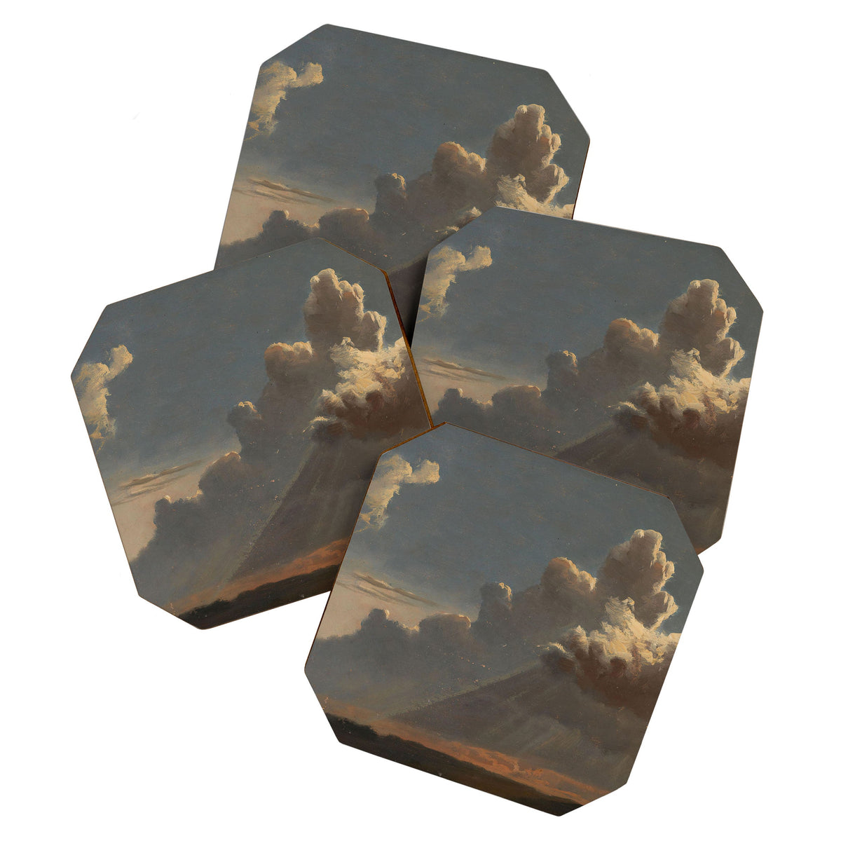 "Cloud Study" by Knud Baade, circa 1830s Coaster