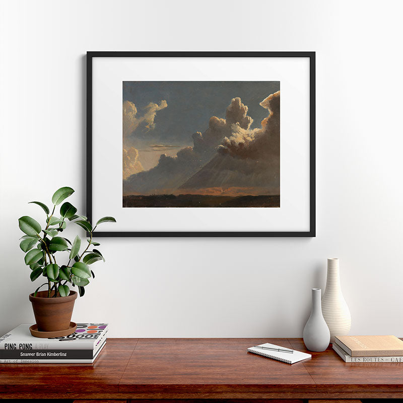 "Cloud Study" by Knud Baade, circa 1830s Framed Art Print