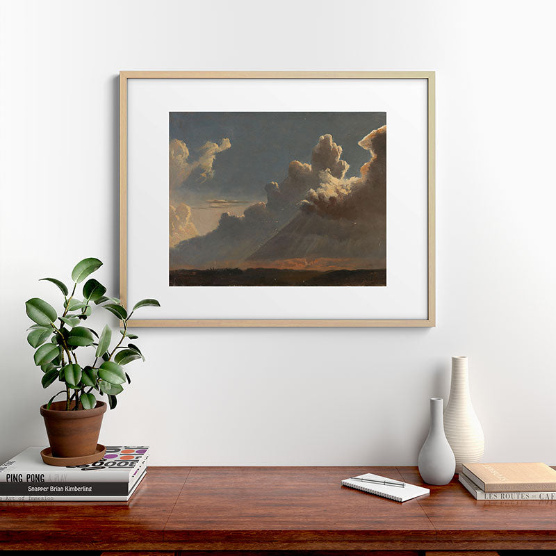 "Cloud Study" by Knud Baade, circa 1830s Framed Art Print
