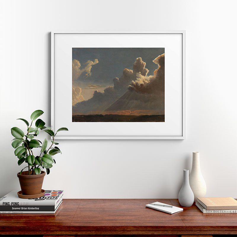 "Cloud Study" by Knud Baade, circa 1830s Framed Art Print