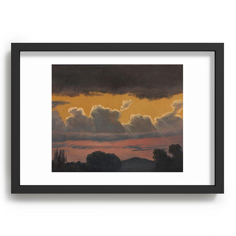 "Cloud Study over Landscape" by Knud Baade, 1838 Framed Art Print